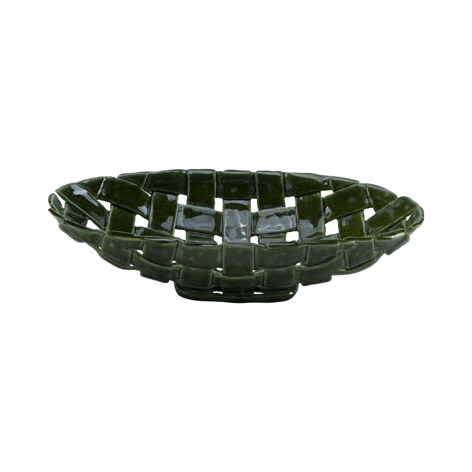 Centrotavola Ovale in Porcellana Intrecciata 38x21x8.5 cm- La Porcellana Bianca