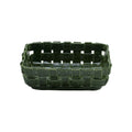 Porta Oggetti in Porcellana Verde Intrecciata 28.5x20.6x9.5 cm - La Porcellana Bianca