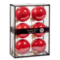 Box 6 Sfere in Vetro Rosso 7 cm - Goodwill