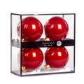 Box 4 Sfere in Vetro Rosso da 10 cm - Goodwill