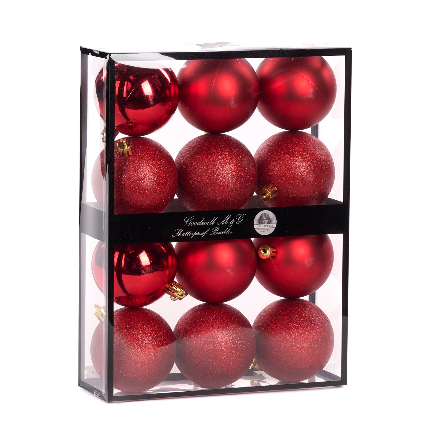 Box 12 Sfere Decorative in Vetro Rosso 7 cm - Goodwill