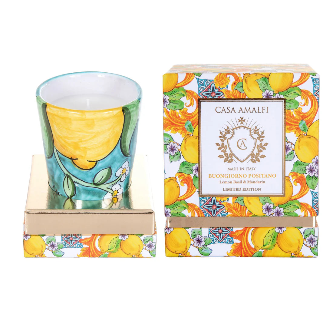 Candela di Soia Dipinta a Mano 200 gr - Casa Amalfi