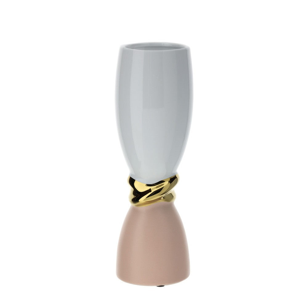 Vaso Bicolore in Porcellana con Dettaglio