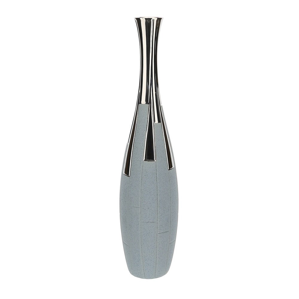 Vaso in Gres Blu e Argento  - "Atlas" - Hervit