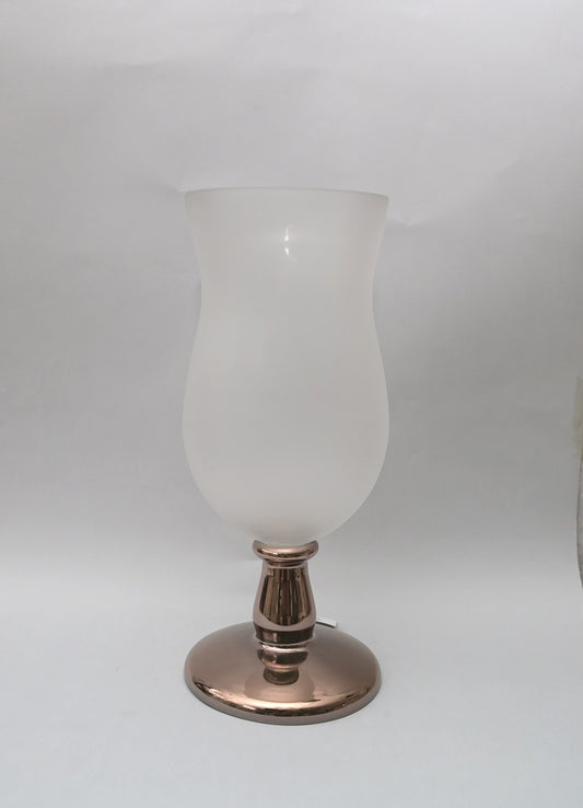 Vaso in Vetro con Base Lucida Color Bronzo