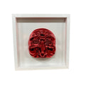 Quadretto Bianco con Maschera Rossa di Pulcinella 17.5x17.5 cm - Bongelli Preziosi