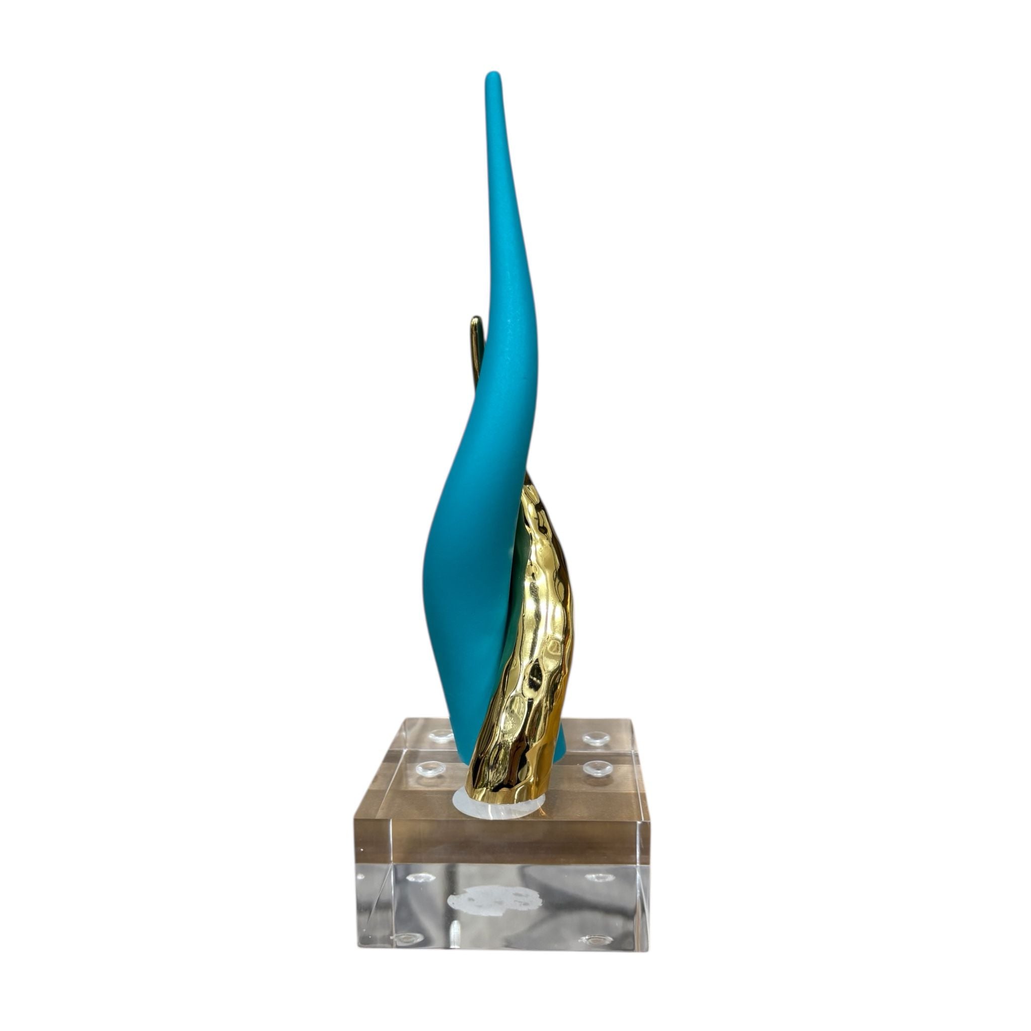 Scultura con Due Corni Incrociati Ottanio e Oro 13 cm - Bongelli Preziosi