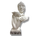 Scultura in Marmolino Due Volti che si Abbracciano 39 cm - Bongelli Preziosi