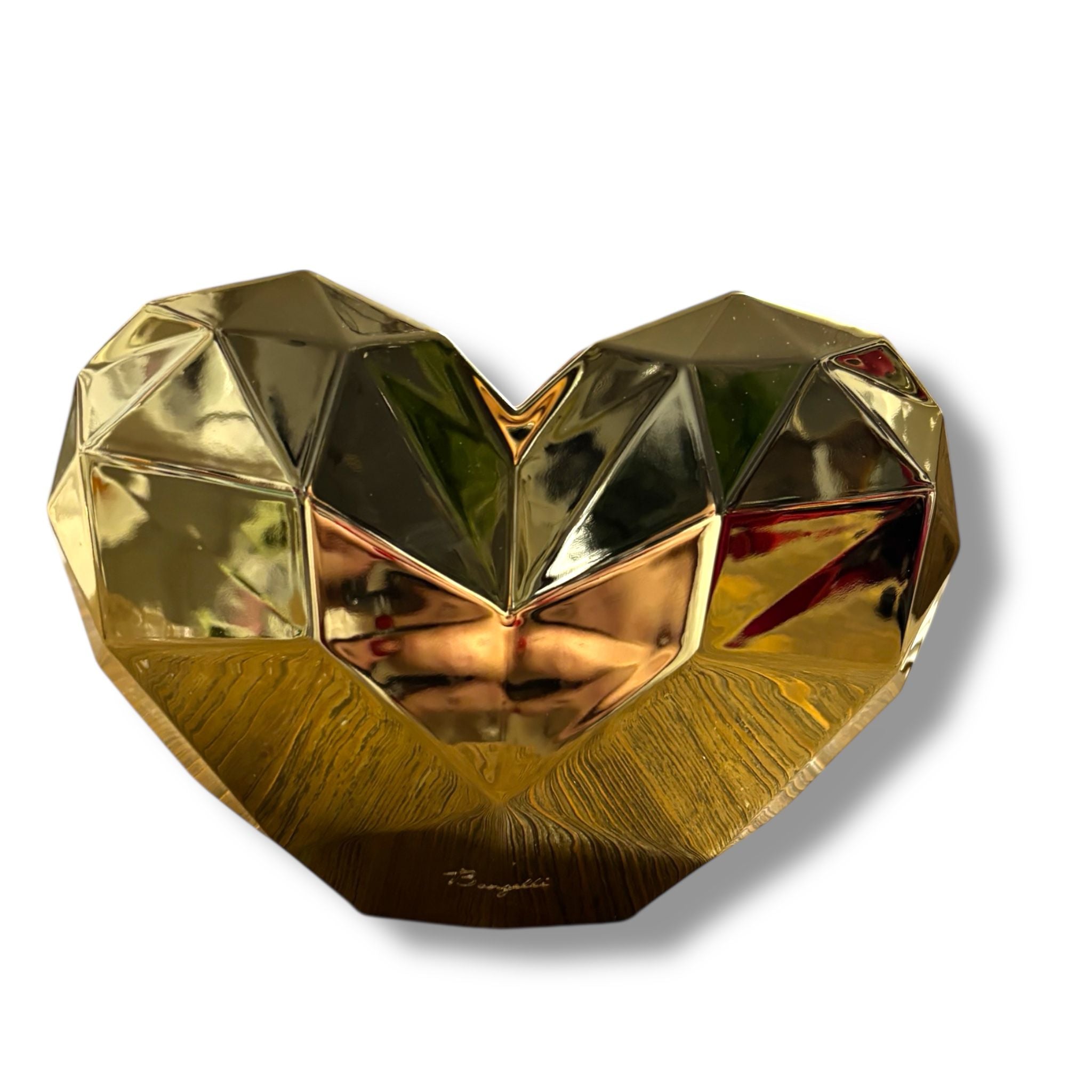 Vaso Cuore Oro Squadrato Design Moderno 27 cm - Bongelli Preziosi