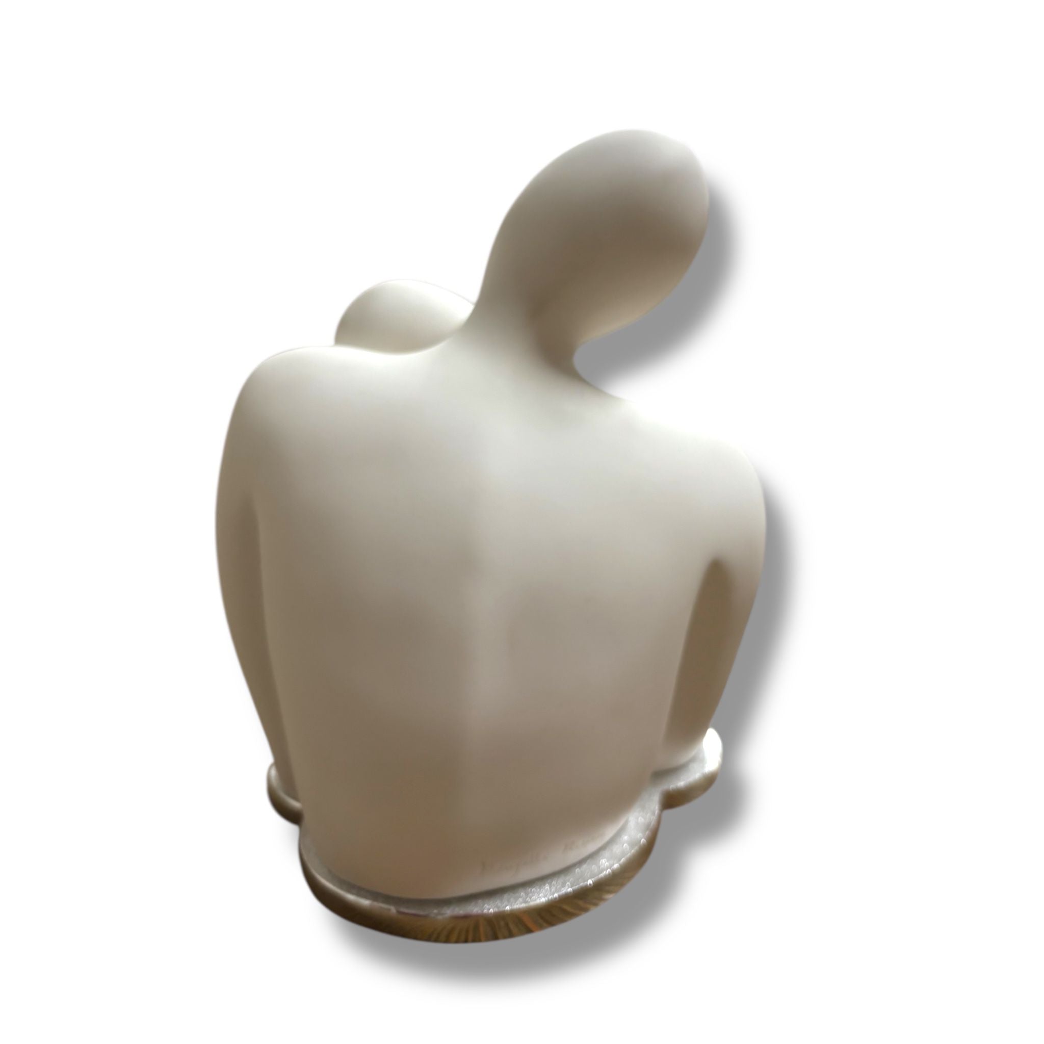 Mezzobusto Coppia Stilizzata con Cuore in Marmolino Bianco 21 cm - Bongelli Preziosi