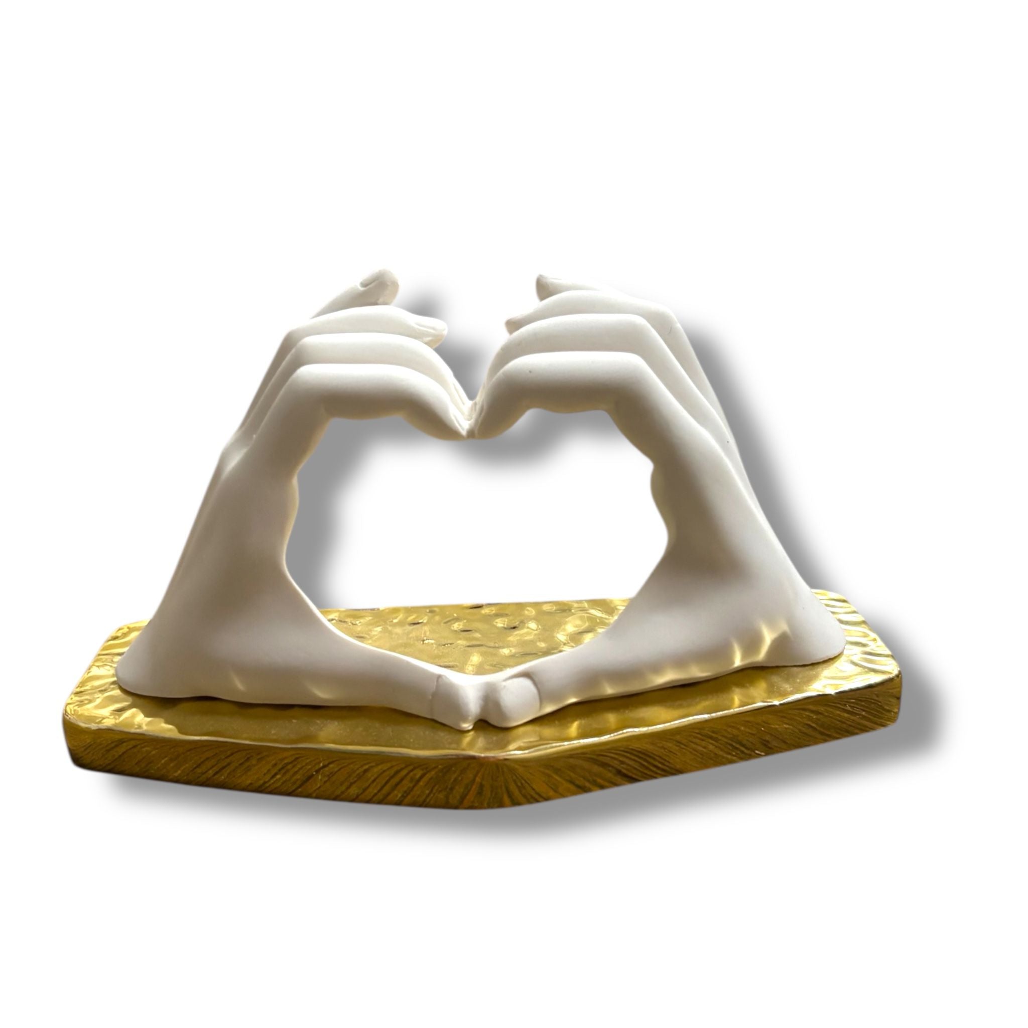 Scultura Mani che Formano Cuore in Marmolino 16x9 cm - Bongelli Preziosi
