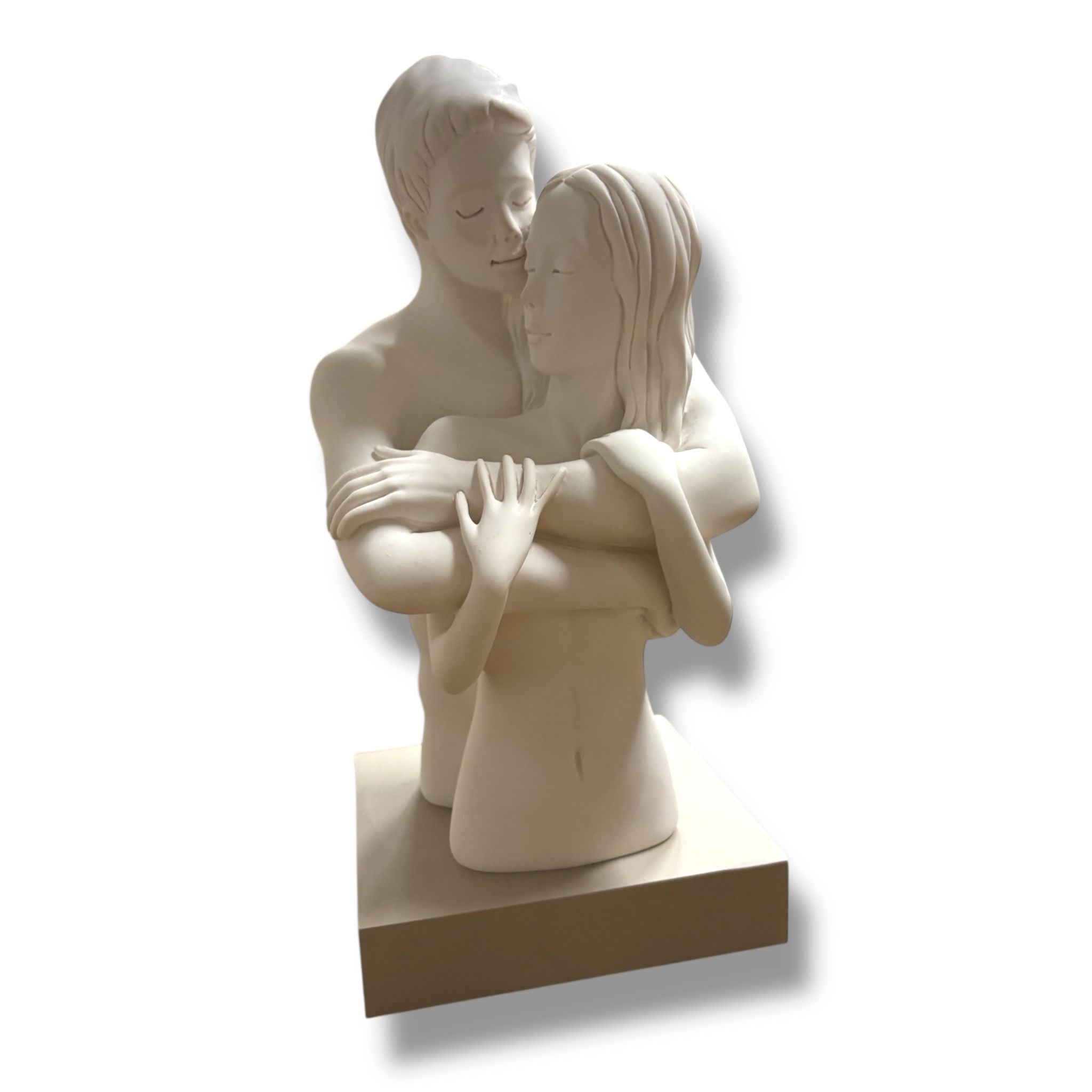 Statuetta Coppia in Marmolino su Base Nocciola 30 cm - Bongelli Preziosi