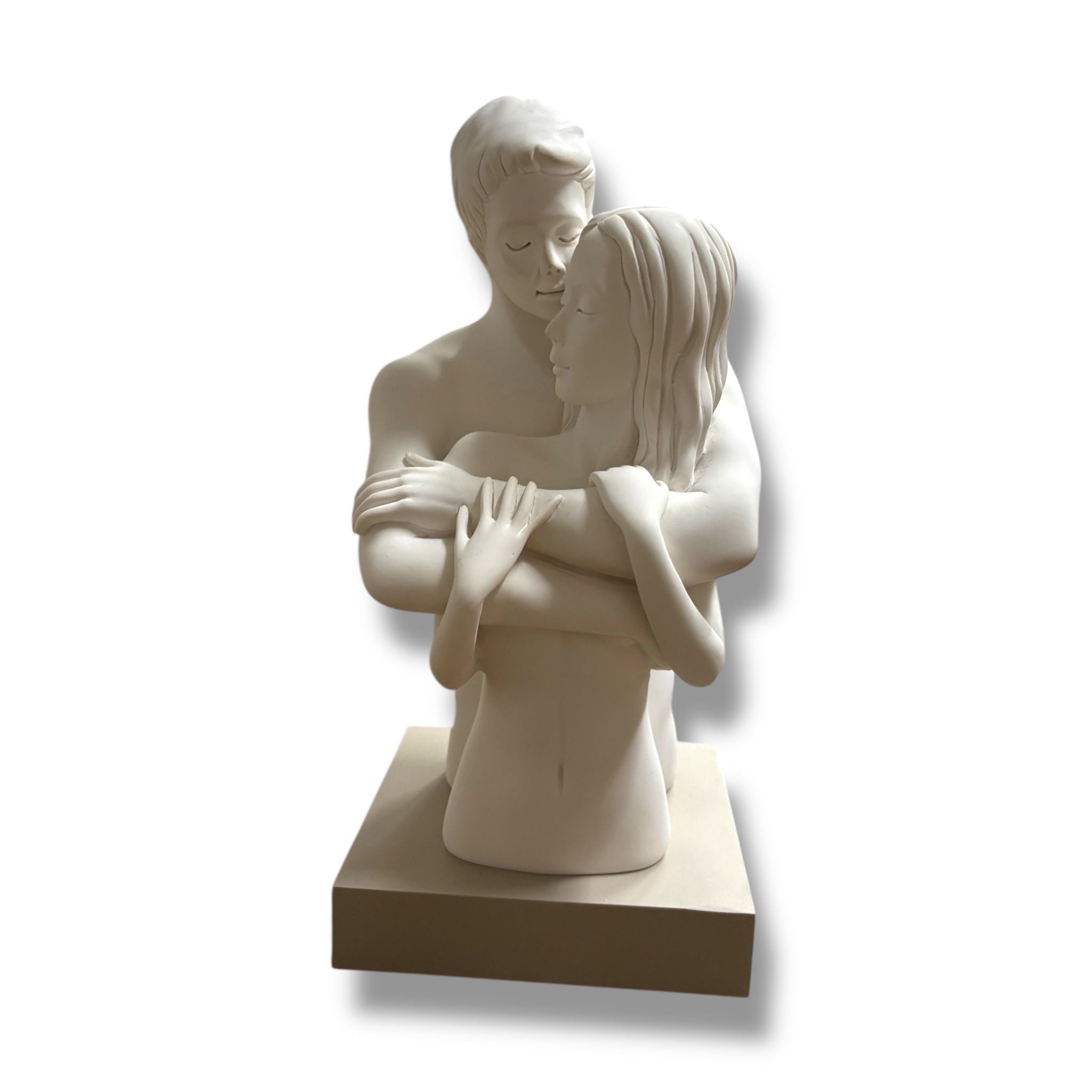 Statuetta Coppia in Marmolino su Base Nocciola 30 cm - Bongelli Preziosi