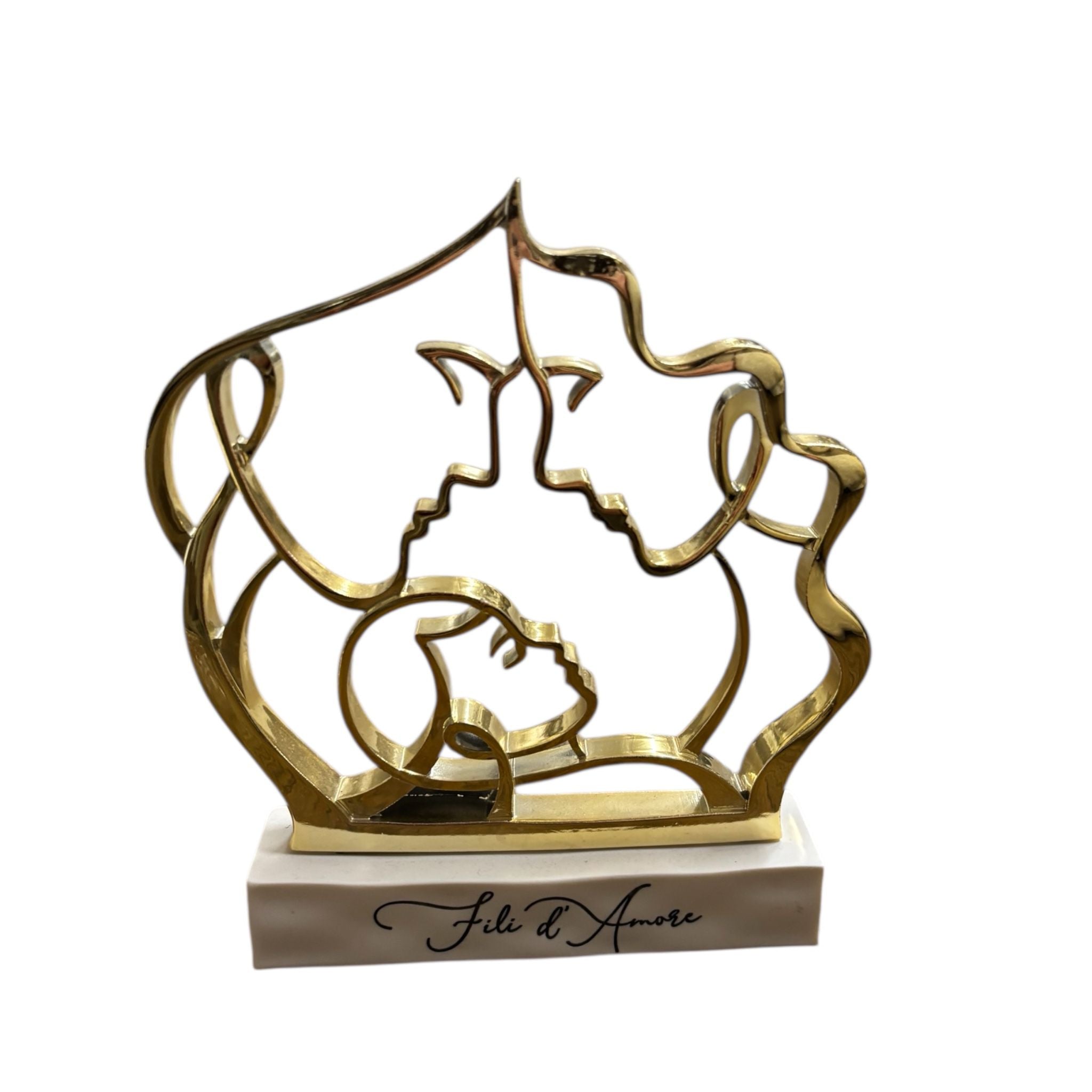 Scultura Famiglia Stilizzata Oro “Fili d’Amore” - Bongelli Preziosi