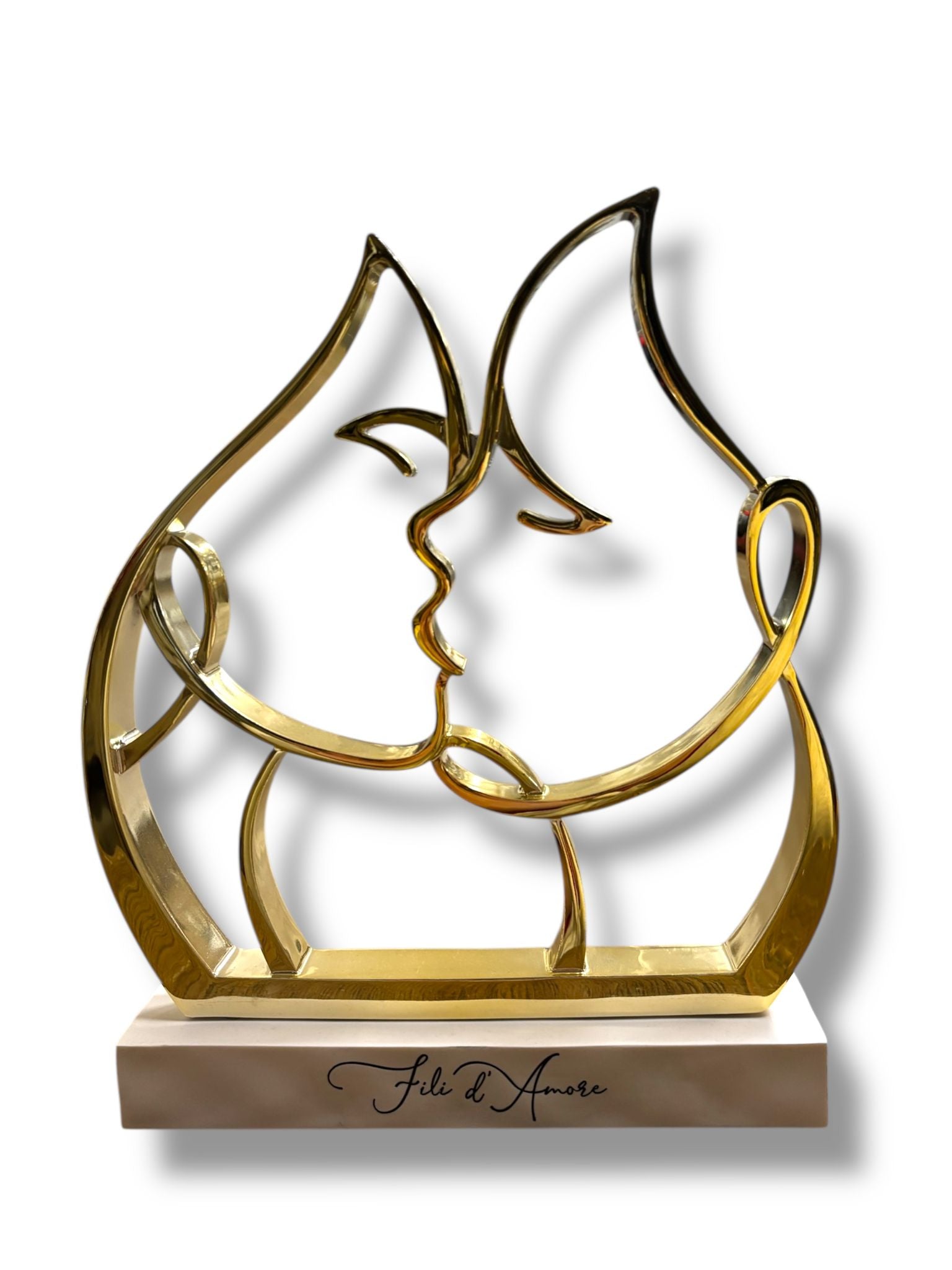 Statuetta Due Volti Stilizzati Oro  28 x 30 cm - Bongelli Preziosi