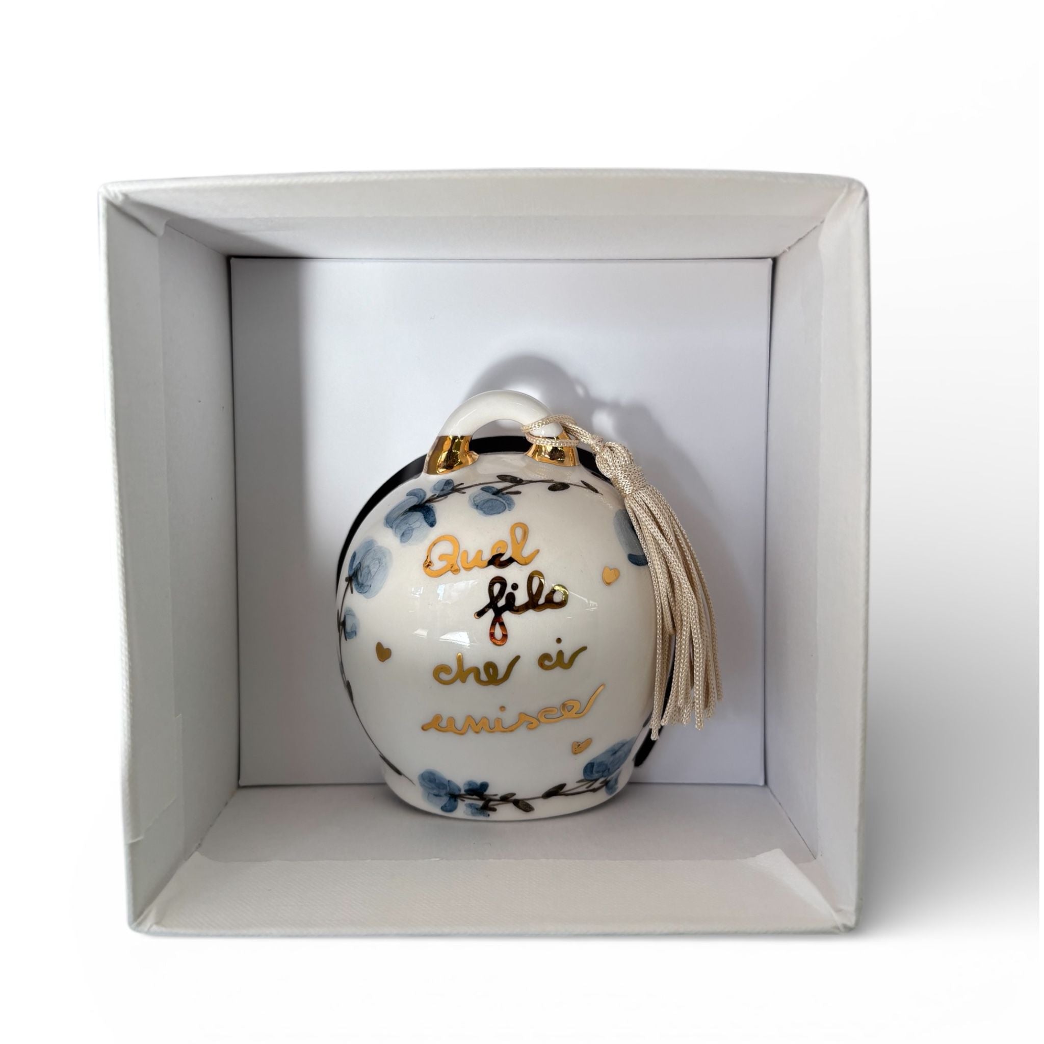 Campana in Ceramica di Capodimonte Dipinta a Mano 10 cm - Ely Art