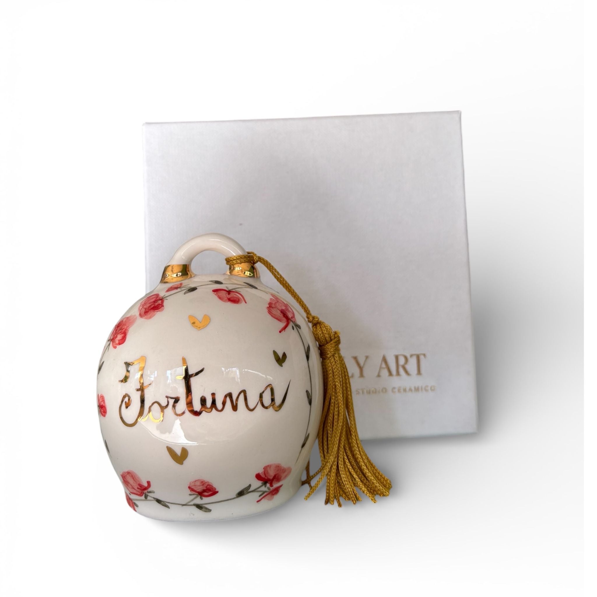 Campana in Ceramica di Capodimonte Dipinta a Mano 12 cm – Ely Art