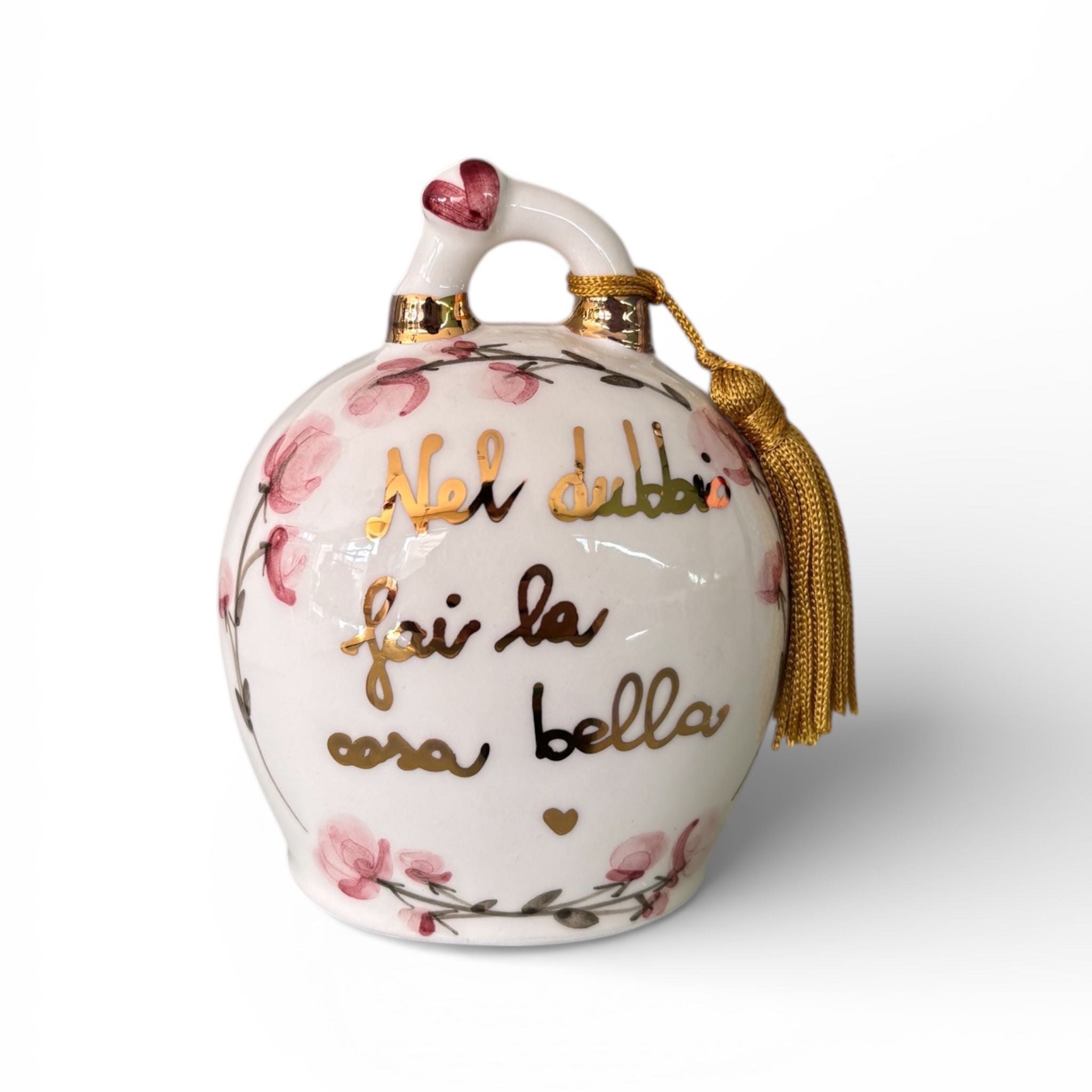 Campana in Ceramica di Capodimonte Dipinta a Mano 12 cm – Ely Art