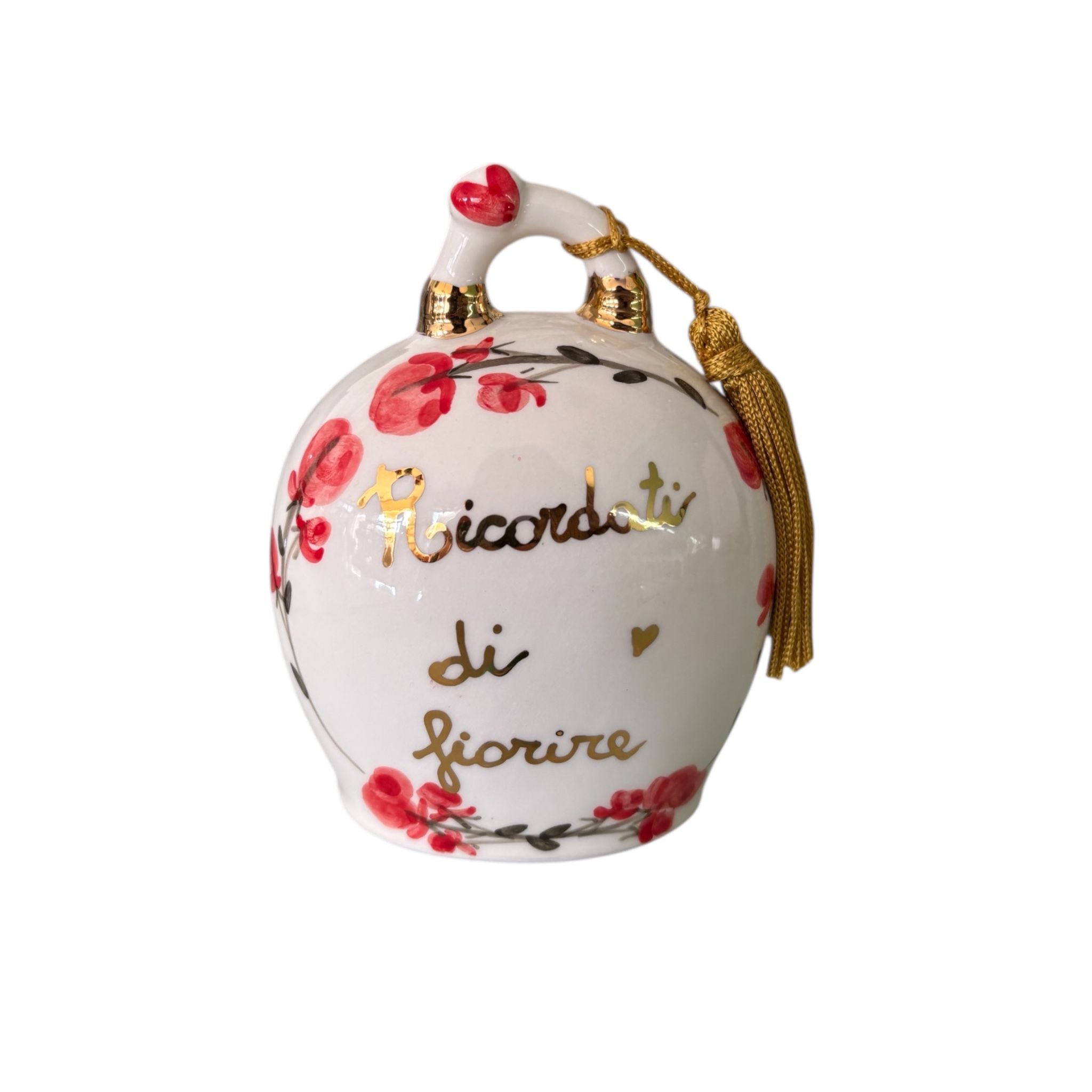 Campana in Ceramica di Capodimonte Dipinta a Mano 12 cm – Ely Art