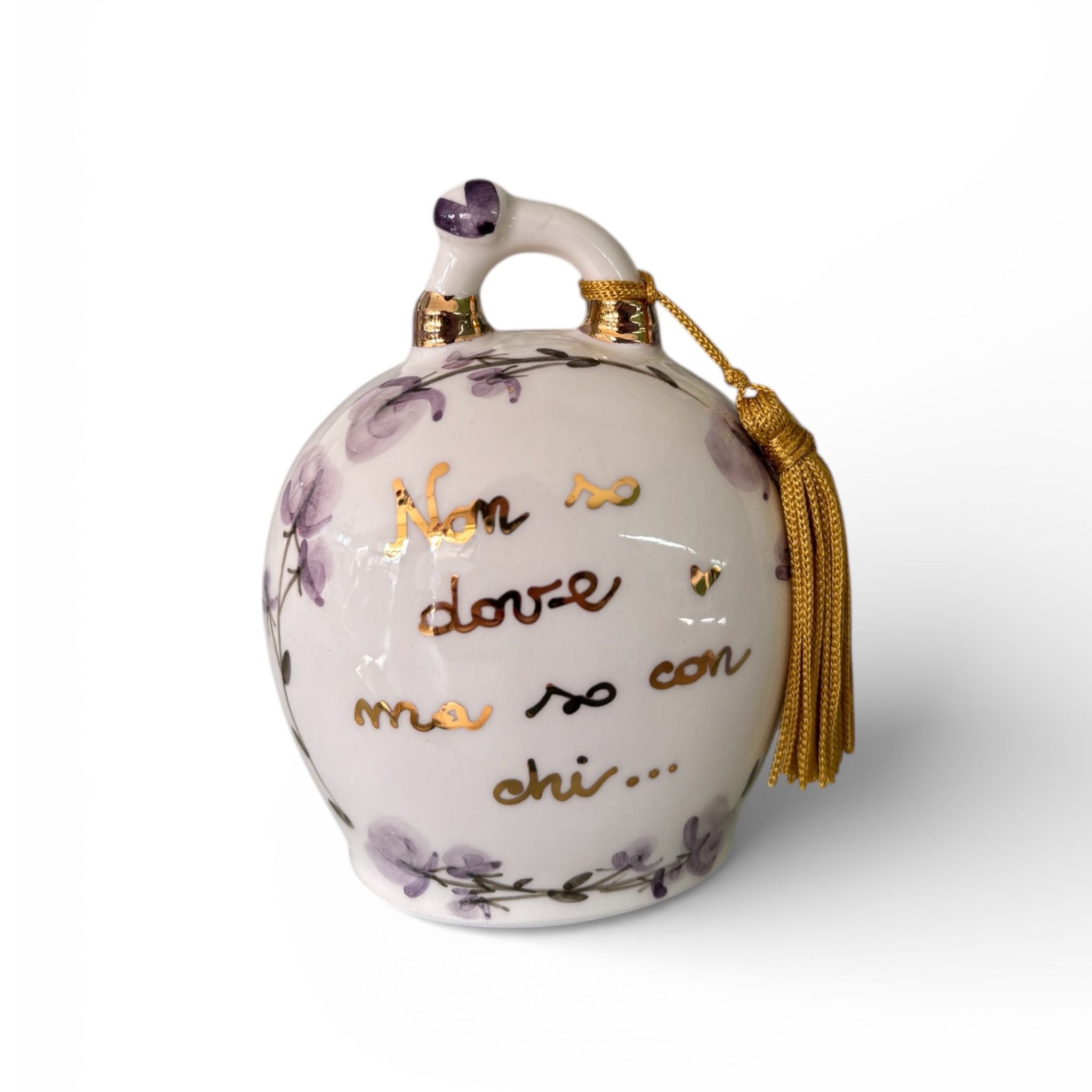 Campana in Ceramica di Capodimonte Dipinta a Mano 12 cm – Ely Art