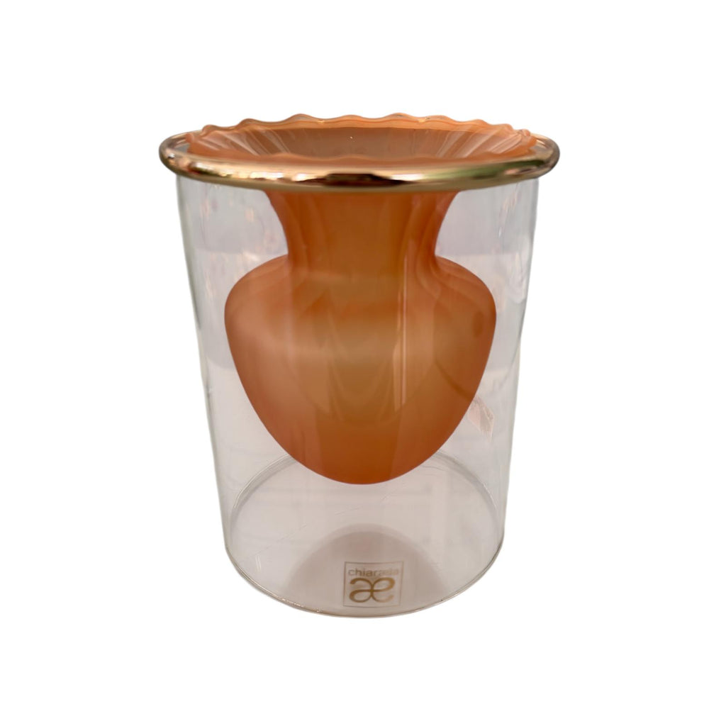 Vaso Elegante in Vetro Opaco Colorato con Base Trasparente 15 cm - Chiaraela