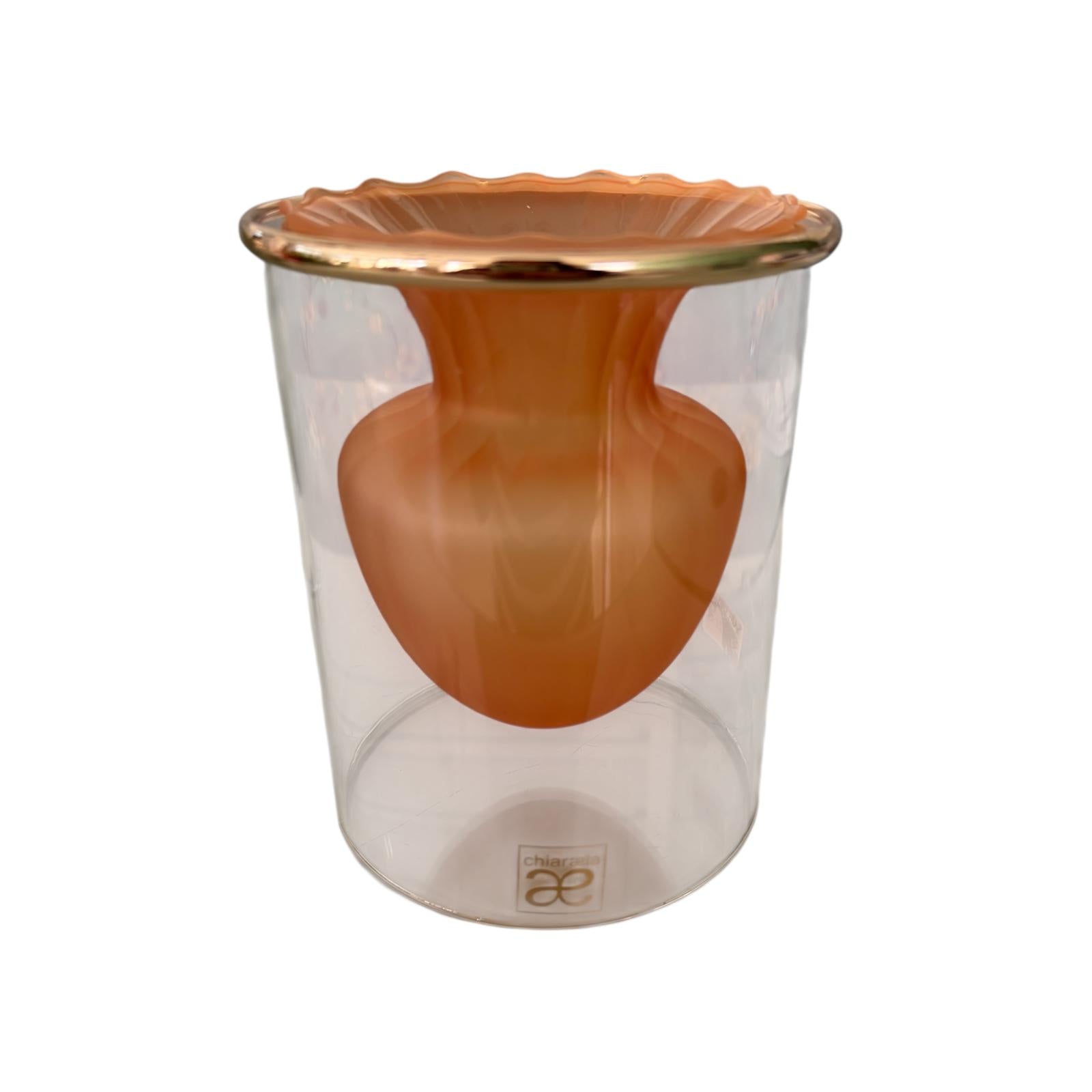 Vaso Elegante in Vetro Opaco Colorato con Base Trasparente 15 cm - Chiaraela