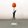 Tulipano Decorativo in Resina su Base in Vetro con Stelo Oro 20 cm - Chiaraela
