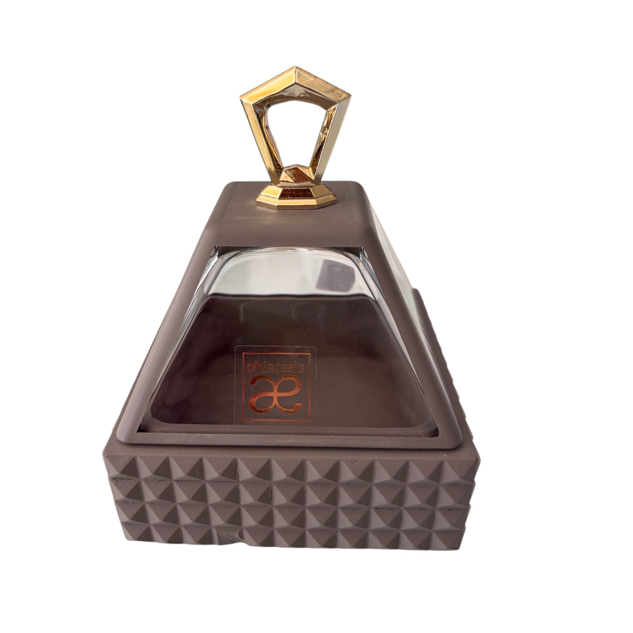 Scatolina in Vetro con Dettagli in Resina Stile Rock 14 cm - Chiaraela