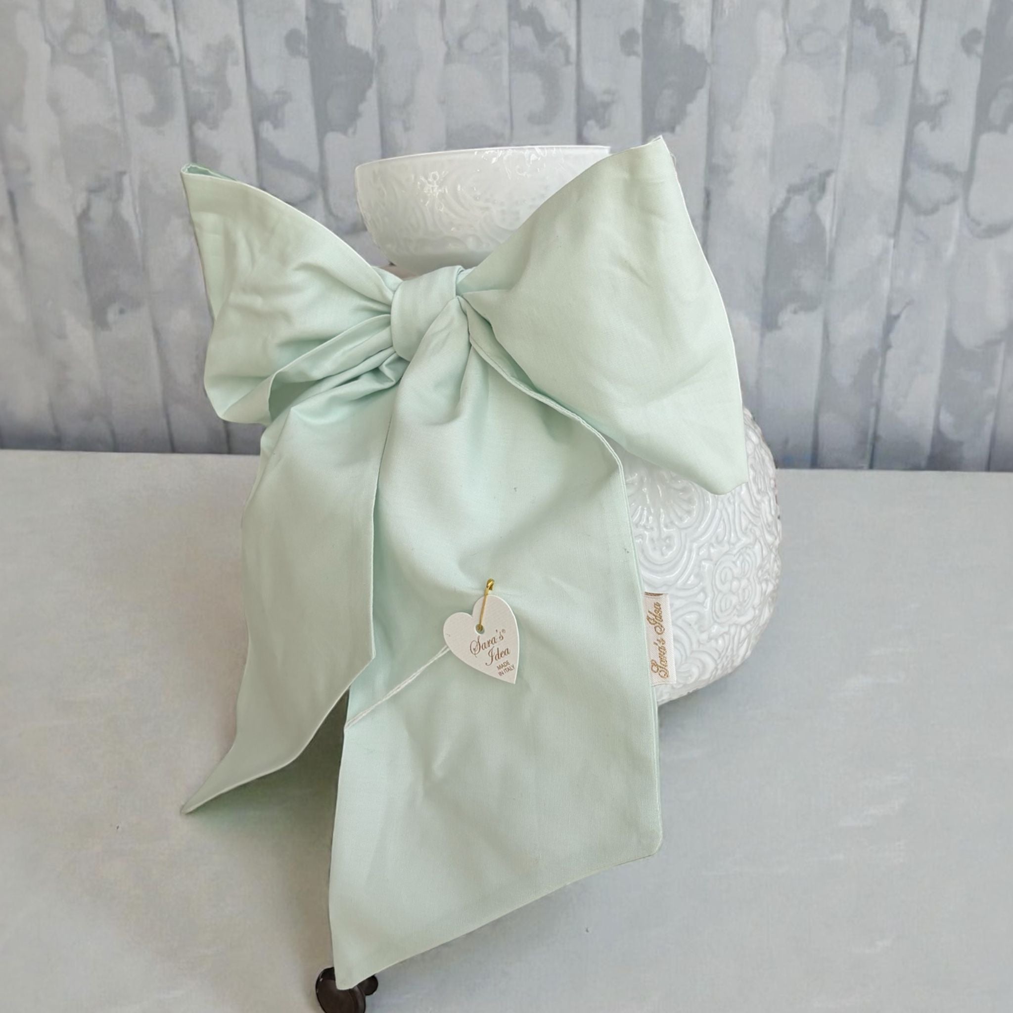 Vaso Decorativo in Vetro con Fiocco Elegante 22 h cm - Sara's Idea