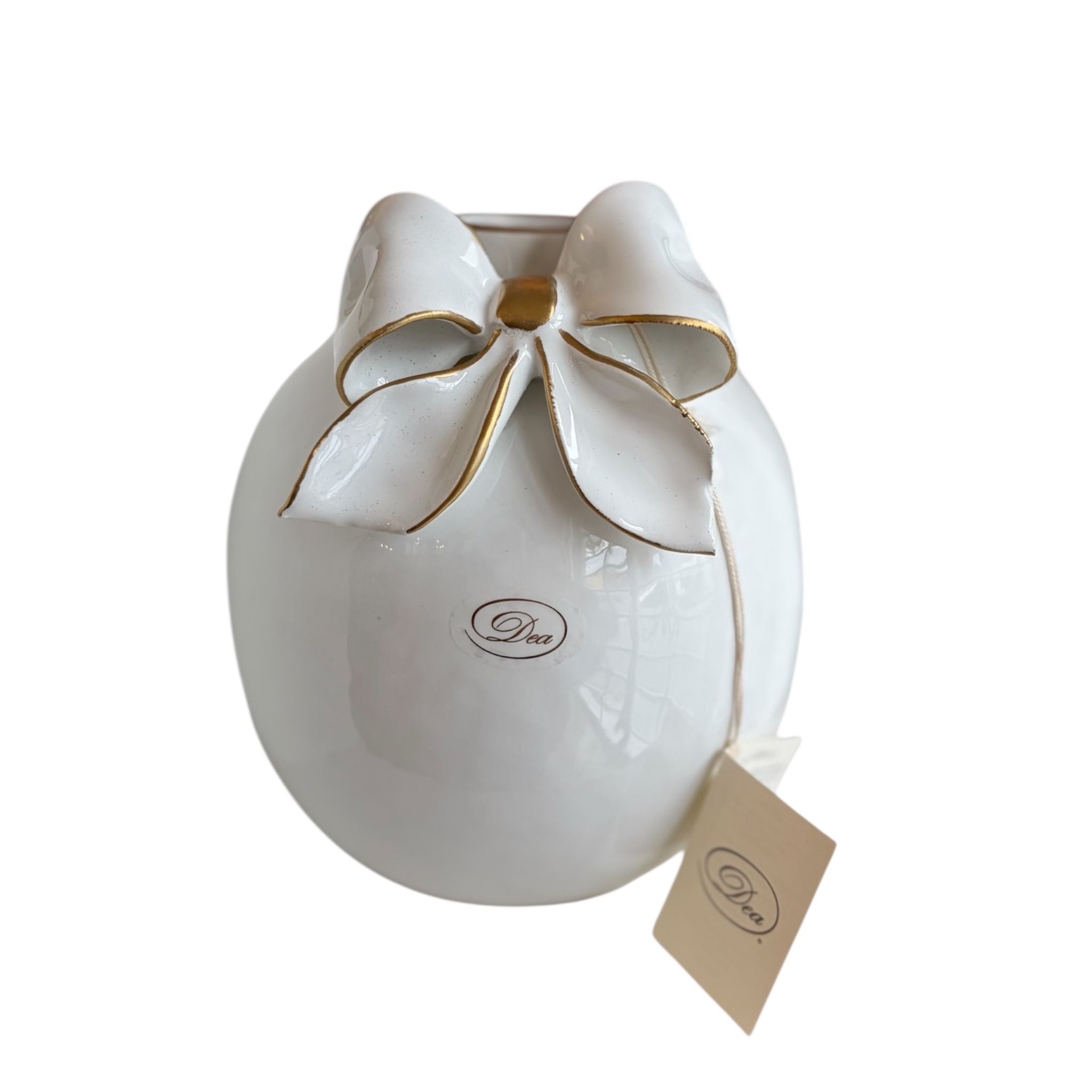 Vaso in Ceramica Capodimonte con Fiocco 3D 17 h cm - Dea Cpodimonte
