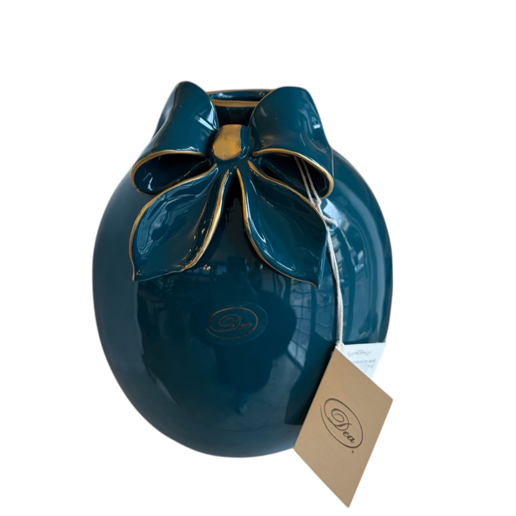 Vaso in Ceramica Capodimonte con Fiocco 3D 17 h cm - Dea Cpodimonte