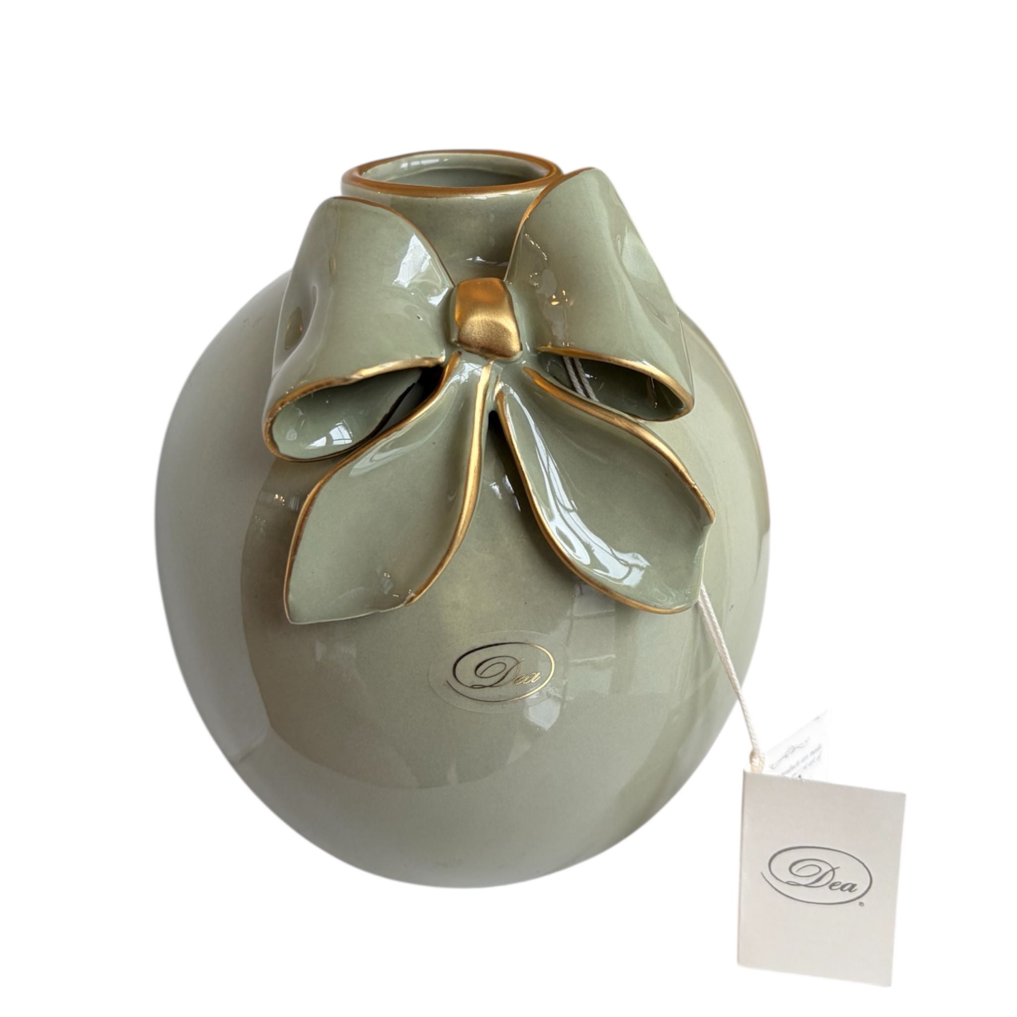 Vaso in Ceramica Capodimonte con Fiocco 3D 17 h cm - Dea Cpodimonte