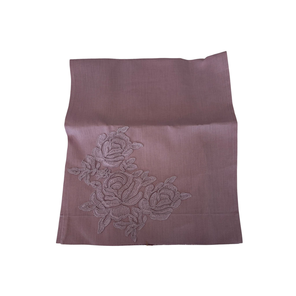 Runner in Lino con Ricamo 80x35 cm – Fiori di Lena