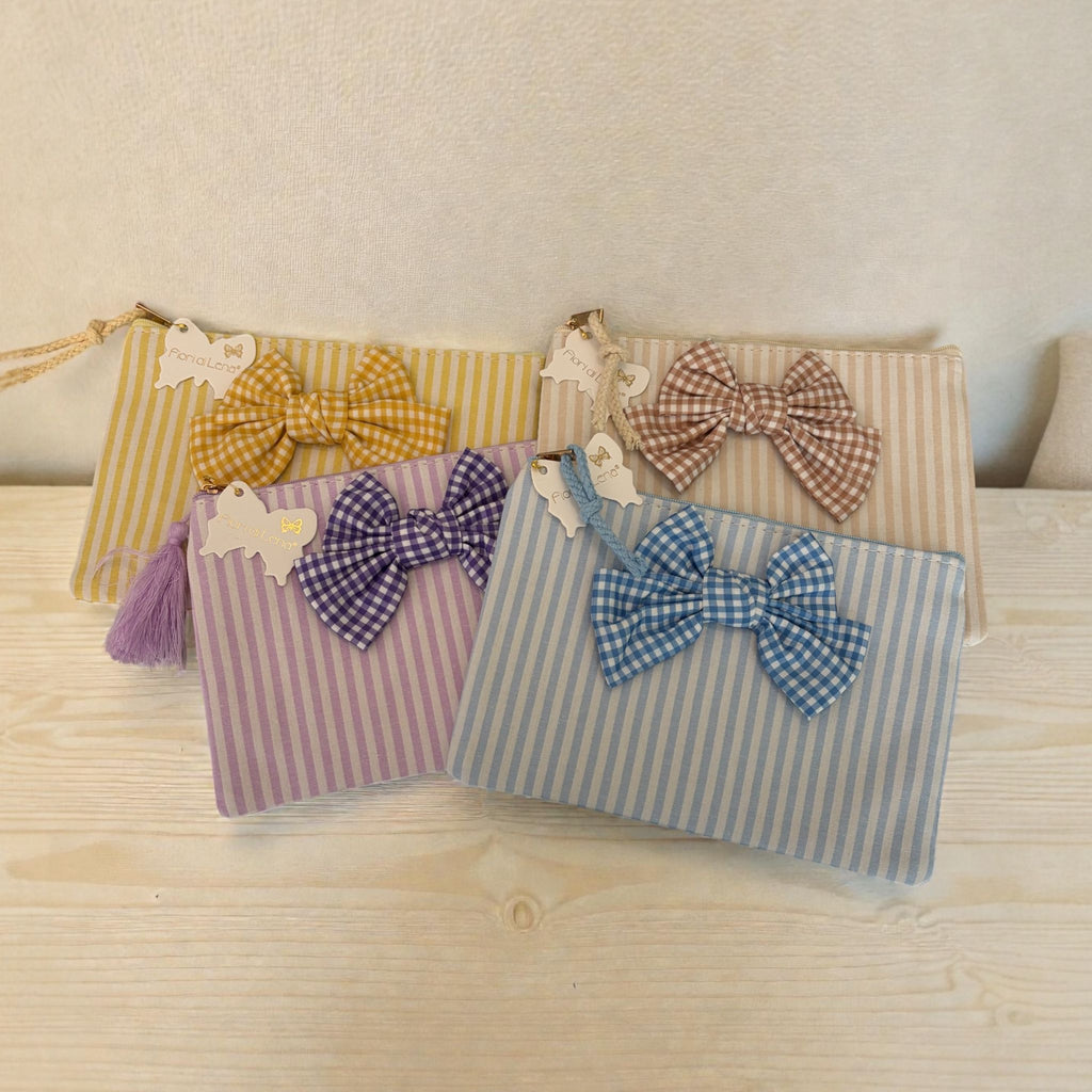 Pochette in Cotone con Fiocco 20x15 cm - Fiori di Lena