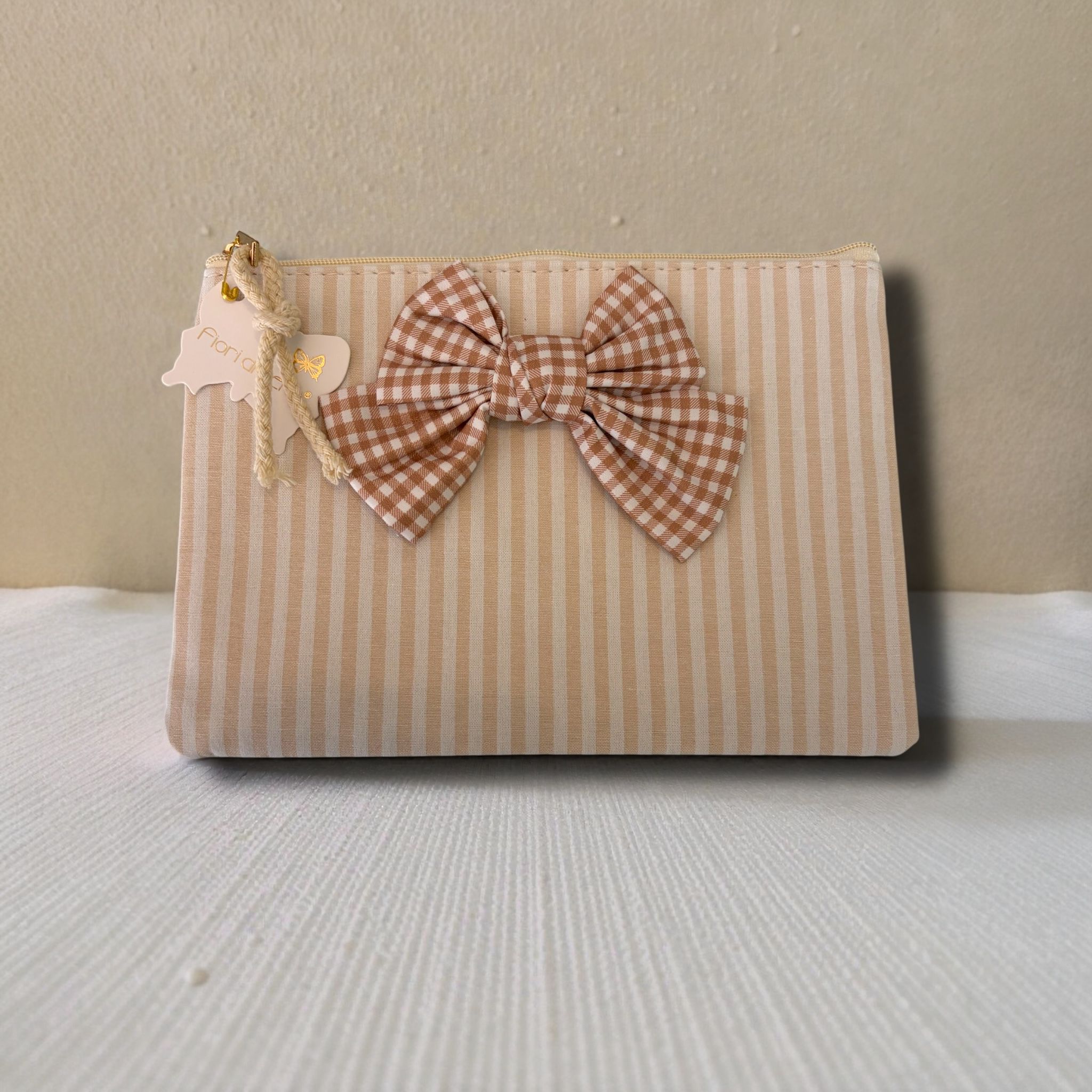 Pochette in Cotone con Fiocco 20x15 cm - Fiori di Lena