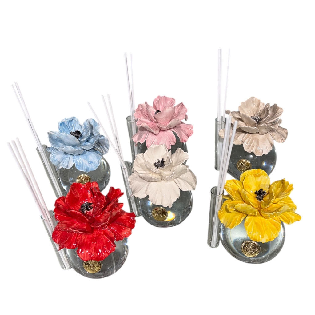 Profumatore in Vetro con Fiore di Capodimonte 13 cm - Tibò
