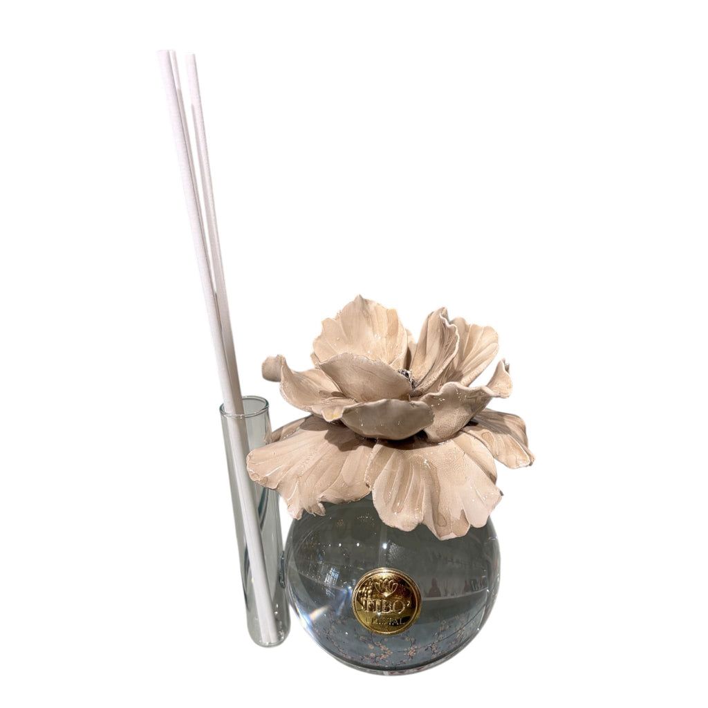 Profumatore in Vetro con Fiore di Capodimonte 13 cm - Tibò