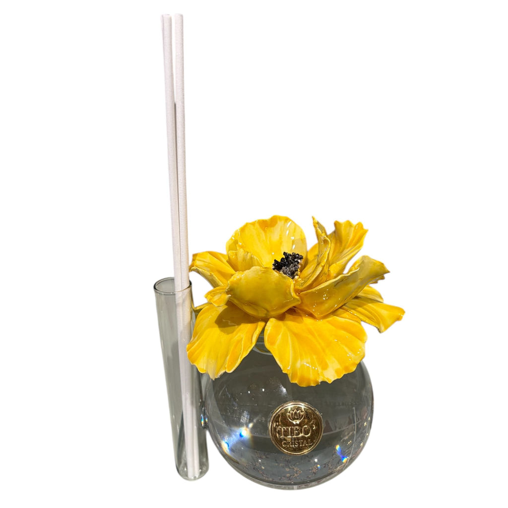 Profumatore in Vetro con Fiore di Capodimonte 13 cm - Tibò