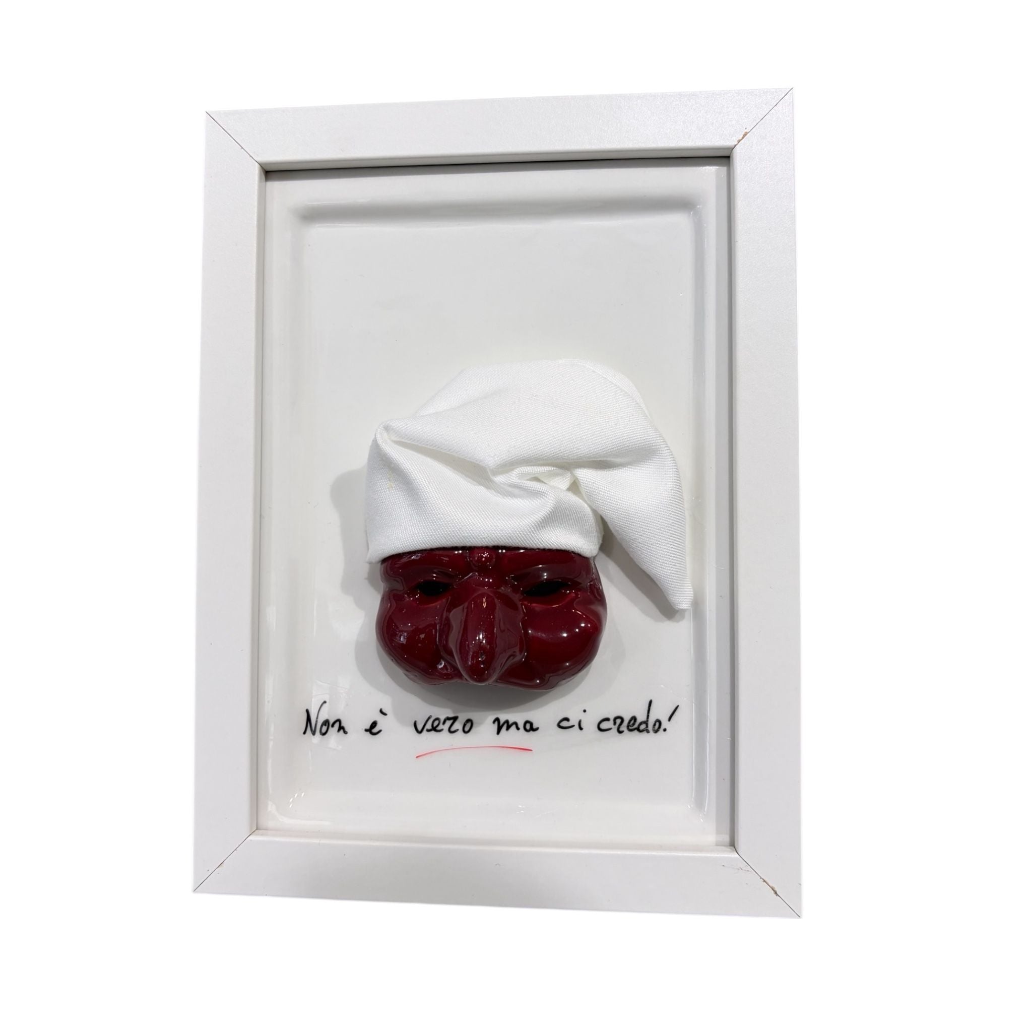 Quadretto con Maschera di Pulcinella 20 x 15,5 x 2,5 cm - Siniscalchi