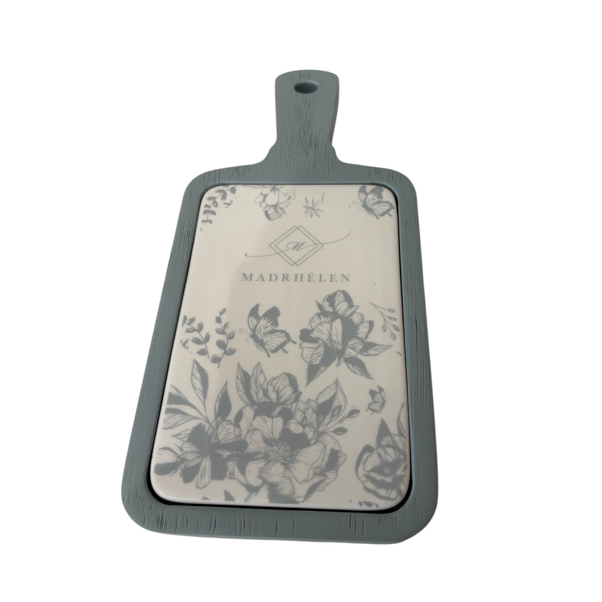 Tagliere in Porcellana con Manico in Legno  30x14 cm - Madrhelen