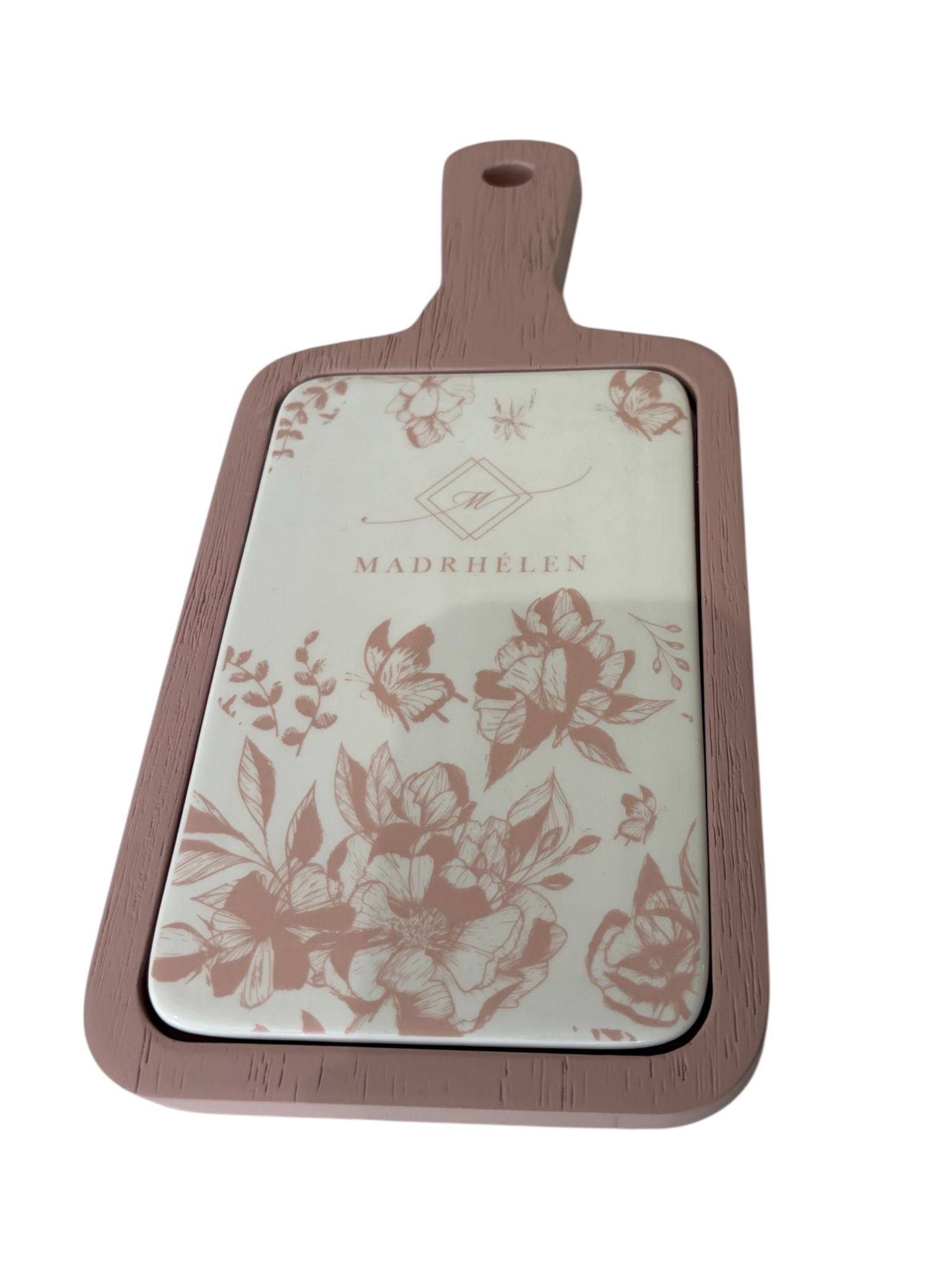 Tagliere in Porcellana con Manico in Legno  30x14 cm - Madrhelen
