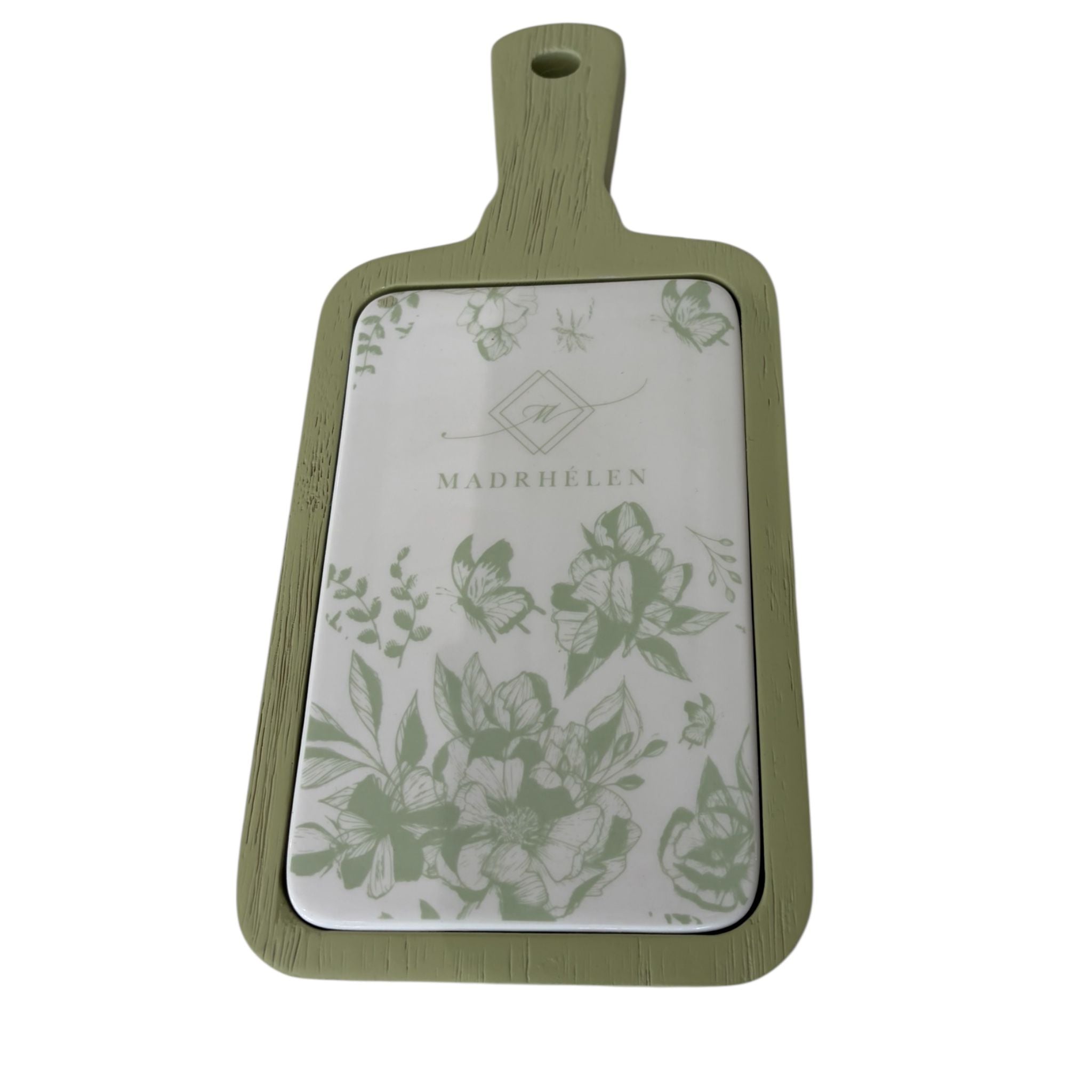 Tagliere in Porcellana con Manico in Legno  30x14 cm - Madrhelen