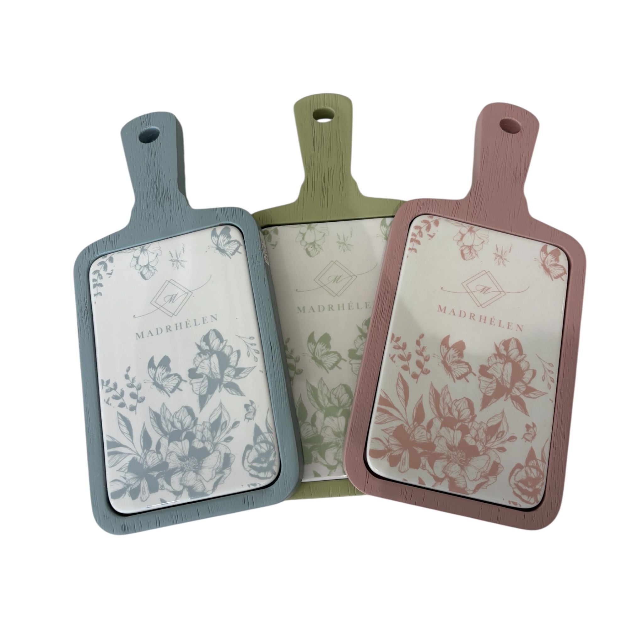 Tagliere in Porcellana con Manico in Legno  30x14 cm - Madrhelen