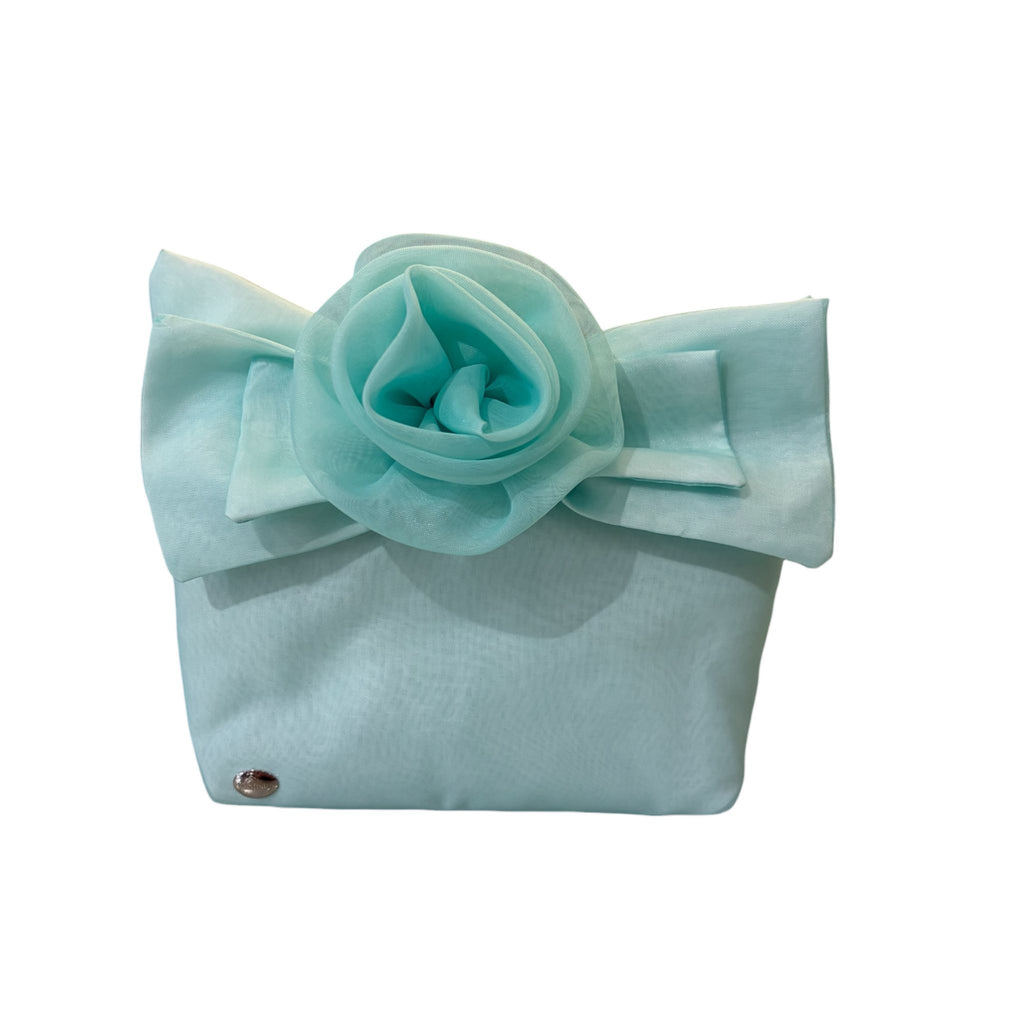 Pochette in Organza con Fiocco e Spilla Rosa 17 h cm - L'Infinito