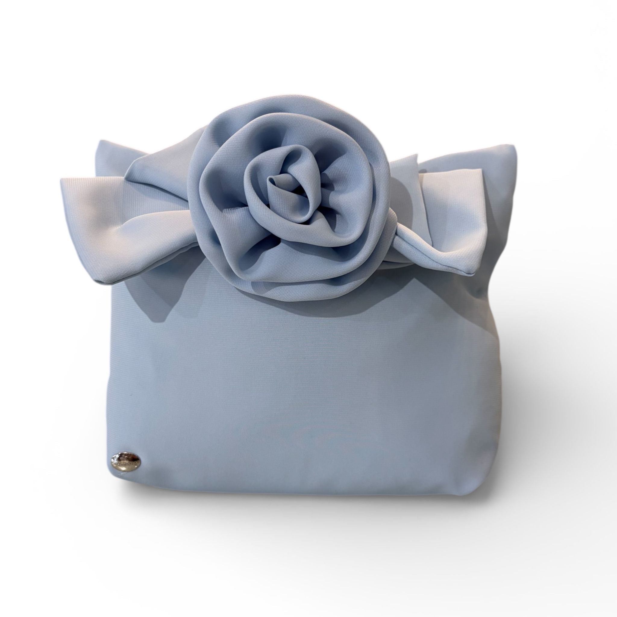 Pochette in Organza con Fiocco e Spilla Rosa 17 h cm - L'Infinito