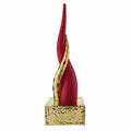 Corno Decorativo in Marmorino con Dettagli Oro 38 h cm - Bongelli Preziosi