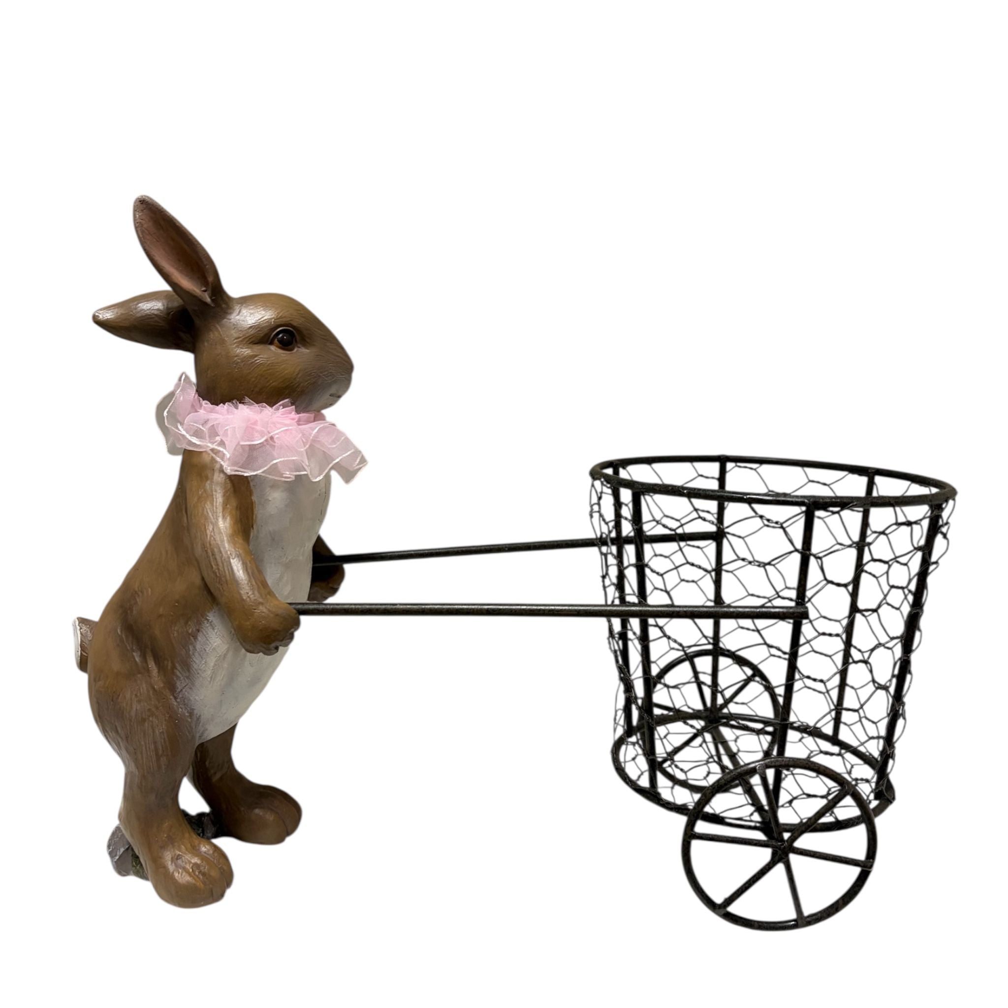 Coniglietta in Resina con Carretto Pasquale 25X25 cm - Clayre e Eef