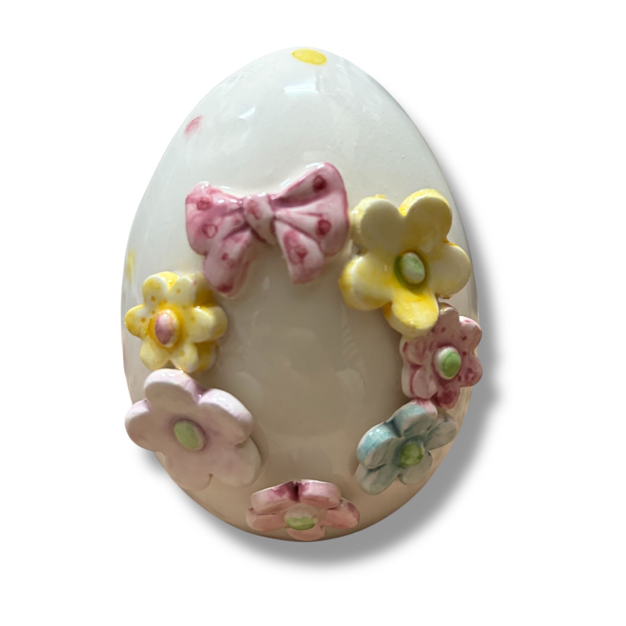 Uova Decorativa in Ceramica con Decori 3D