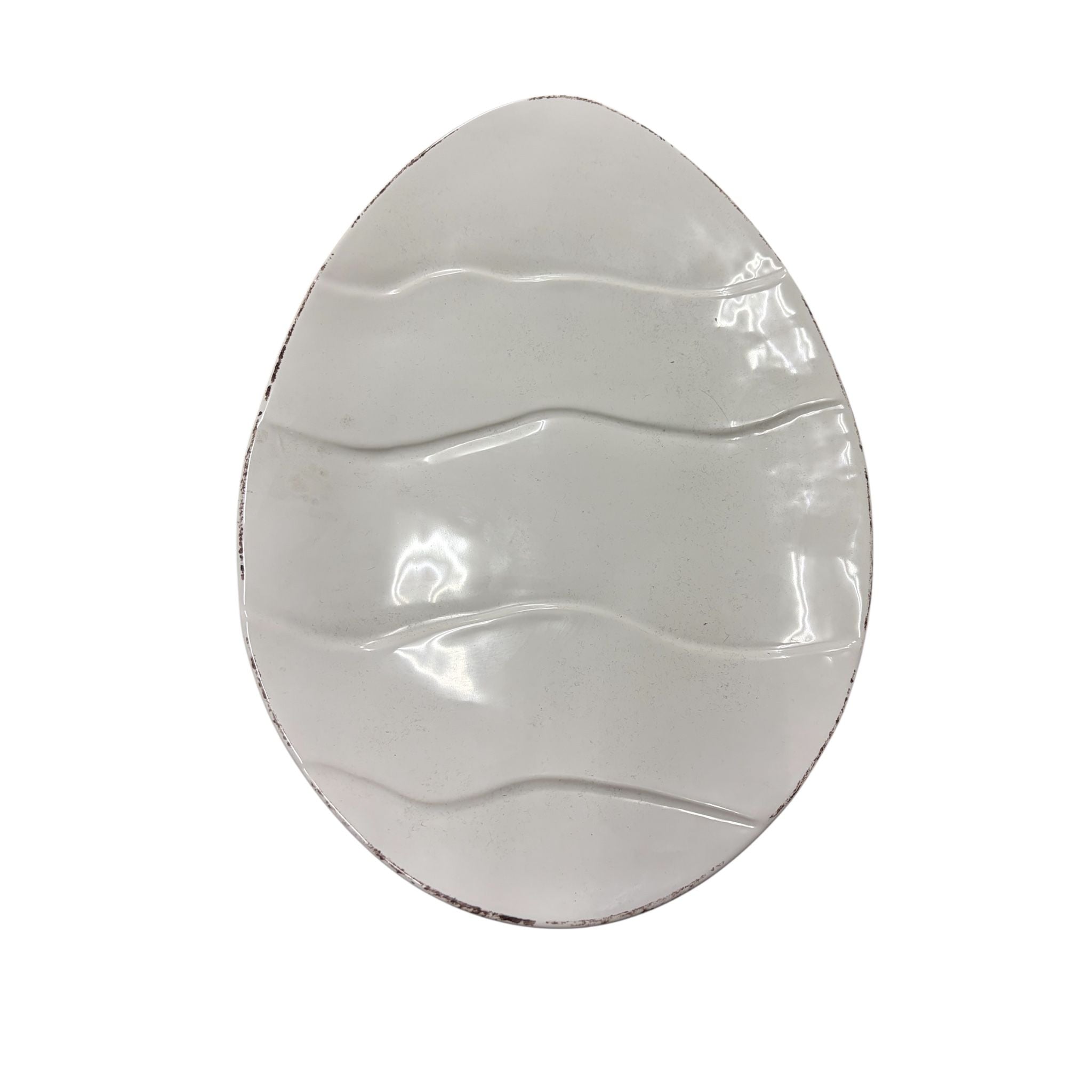 Vassoio in Ceramica a Forma di Uovo 43x33 cm - In Art