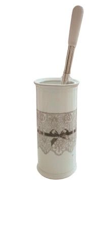 Porta Scopino Elegante in Ceramica con Fiocco - Mathilde M